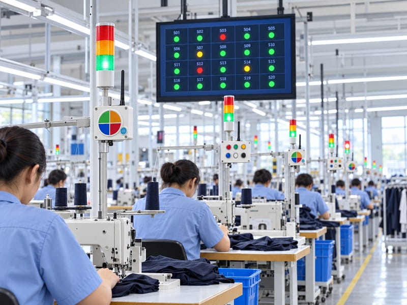 hệ thống cảnh báo chuyền may